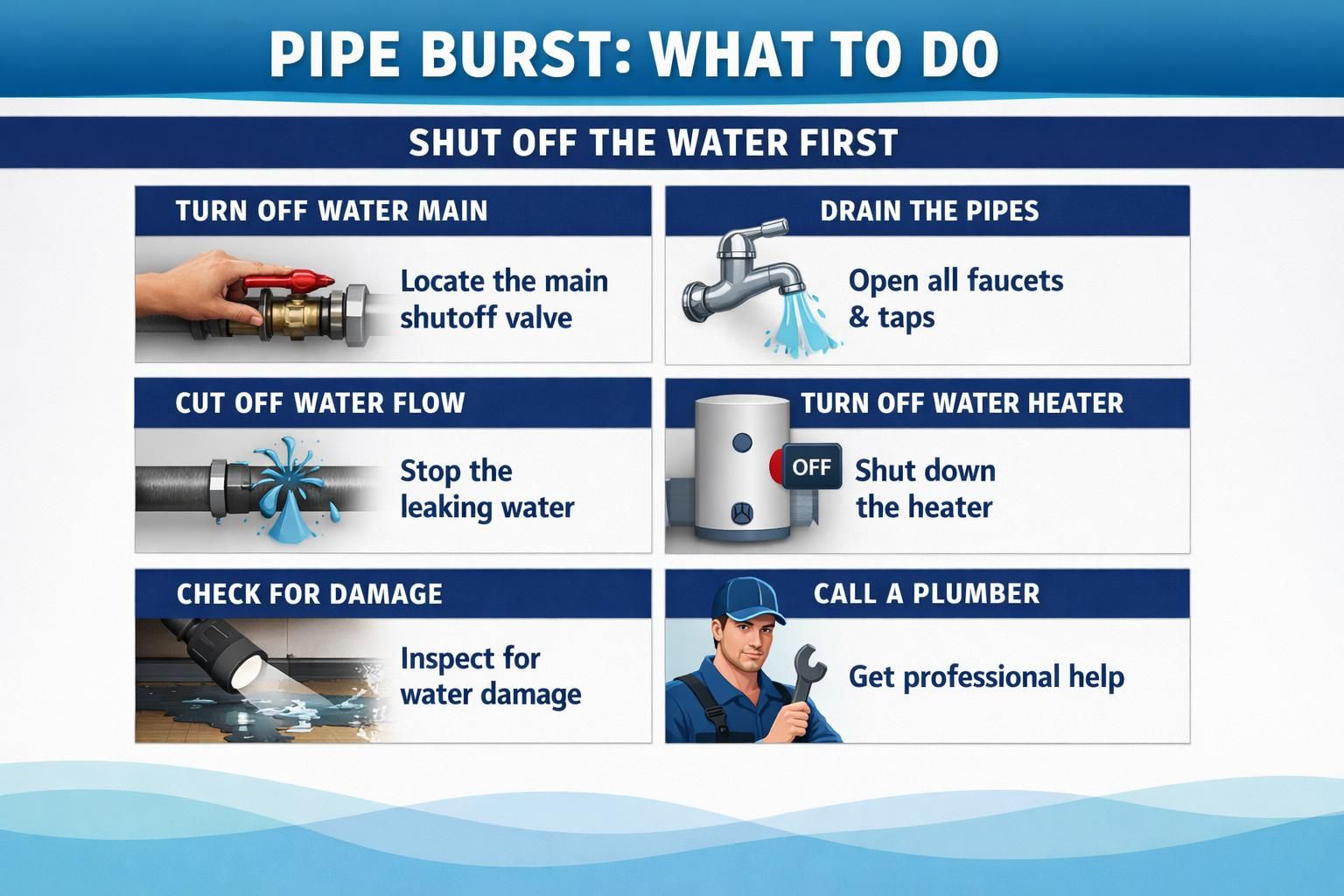 Steps to take after a pipe burst